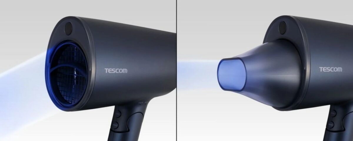 ヘアドライヤーのノズルと送風