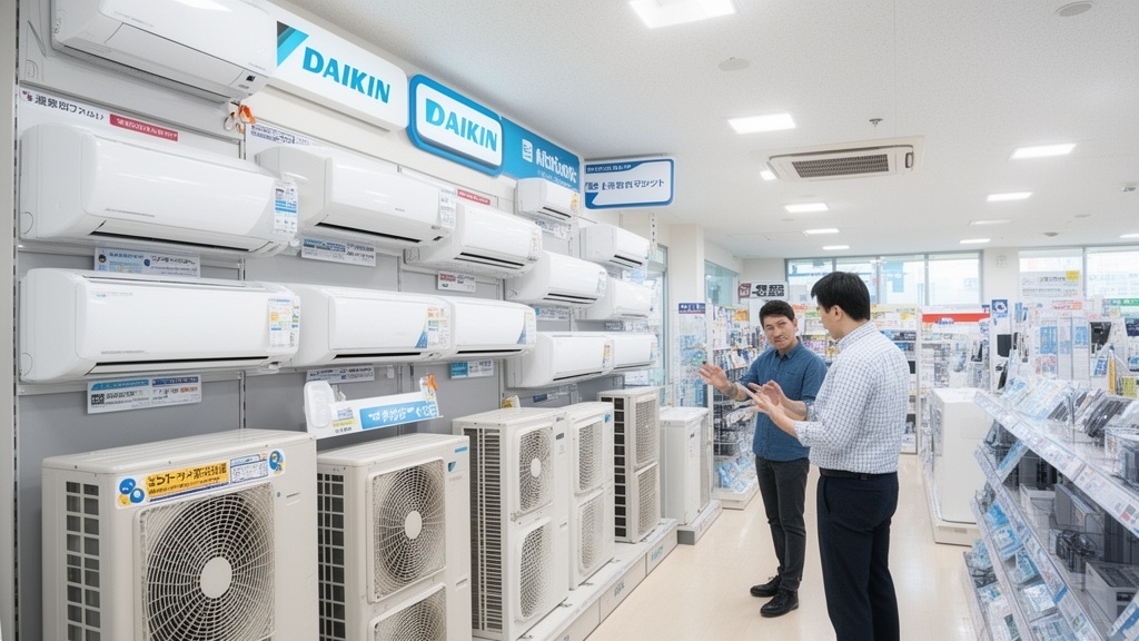 家電量販店のエアコン売り場イメージ